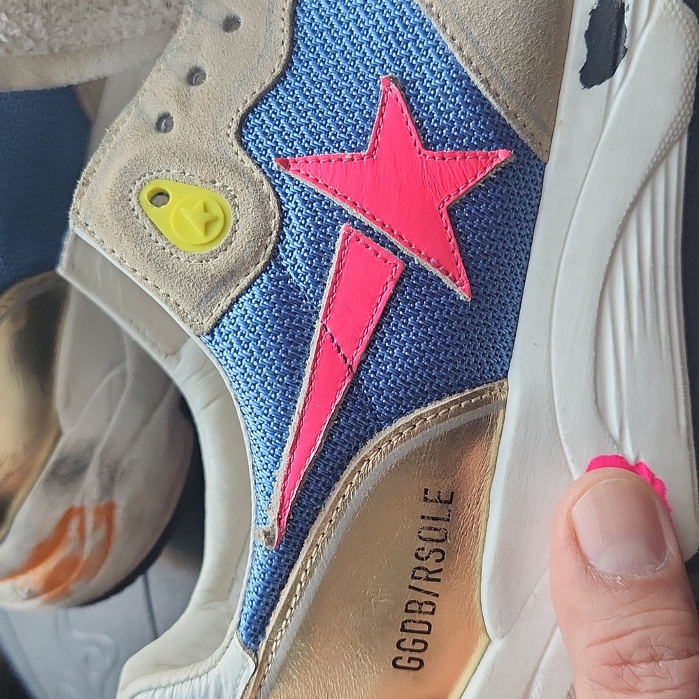 Golden Goose Running Size 39 Sneakers Beige and Blue - Picture 15 of 16